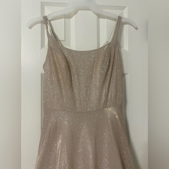 Blush Prom Rose Gold Shimmer formal dress - Picture 4 of 6